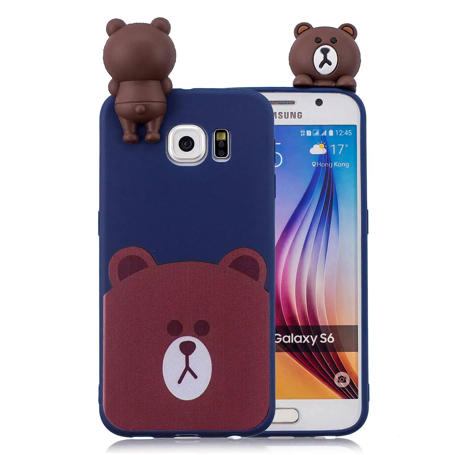 Прекрасный мультфильм мягкими телефонные чехлы для Samsung Galaxy S6 край чехол милый