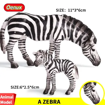 

Oenux Original Genuine Wild Jungle Zoo Zebras Simulation Animal Model Drinking Zebra Action Figures Collection Model Toy For Kid