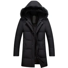 Новинка года; зимнее плотное теплое пуховое пальто с большим меховым воротником