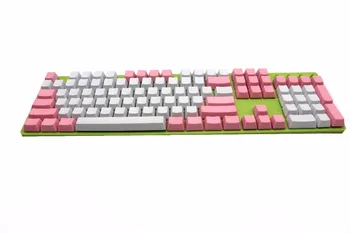 

Free Shipping YMDK White Pink Mixed Thick PBT 61 87 104 Keyset OEM Profile Keycap For MX GH60 Tenkeyless Mechanical Keyboard