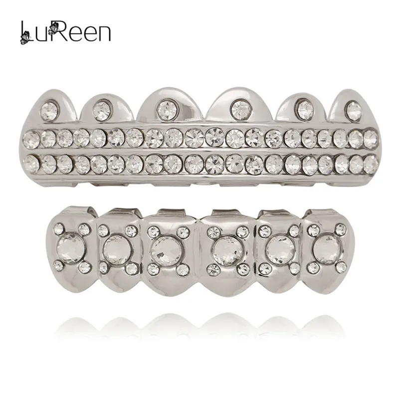 Зубные грили LuReen с золотыми зубцами и стразами|teeth grills|tooth grillgold teeth grill |