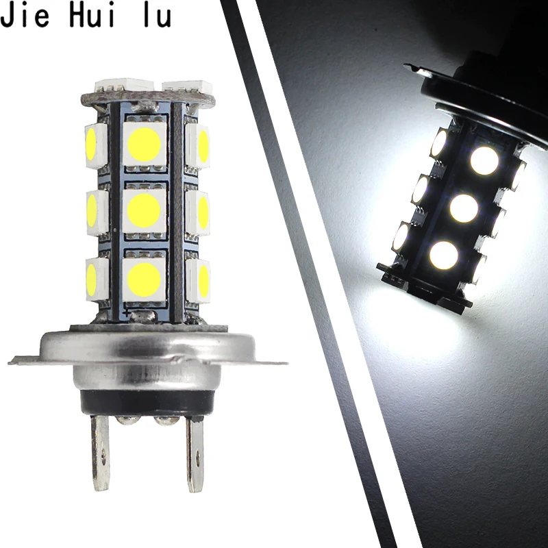 

1pcs H7 5050 18 SMD 12V LED White Car Auto Fog Driving Day Time Head Light Lamp Bulbs High brightness Car accessories Universal