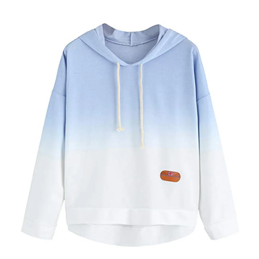 

hoodies women gradient sweatshirt hooded polerones mujer pullovers hoody 2019 fashion tops women clothes moletom feminino d90520