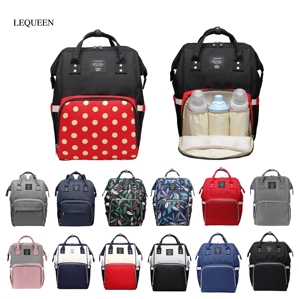 

Original LEQUEEN Fashion Mummy Maternity Nappy Bag Large Capacity Baby Bag Travel Backpack Nursing Bag Baby Care Women Handbag