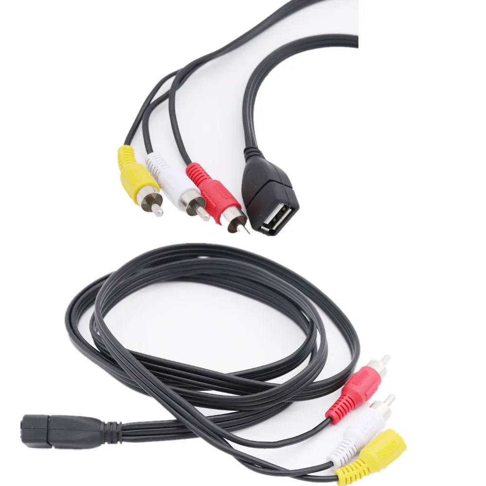 1 шт. USB 2,0 A Female to 3 RCA Male Line переходник lotus кабель USB to AV pc tv аудио-видео кабель телеприставка 5 футов