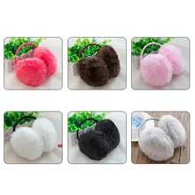 Наушники Для женщин Многофункциональный Теплые Зимние Утепленная одежда милый модное Чистый Плюшевые искусственного меха кролика женские уха крышка