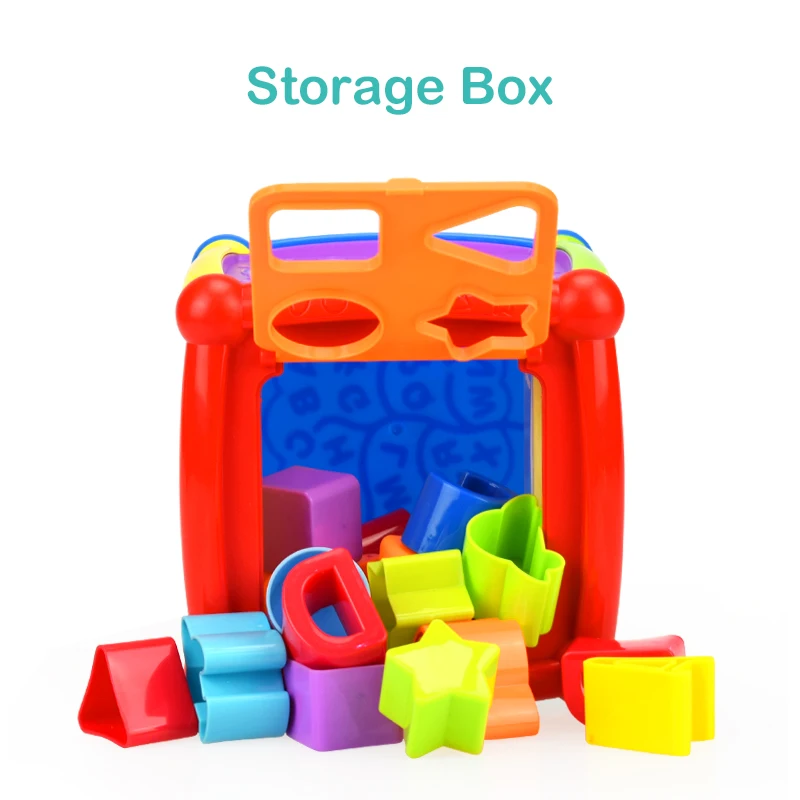  Huanger Multifunctional Musical Toys Baby Box Music Electronic Children Toys Gear Clock Geometric B