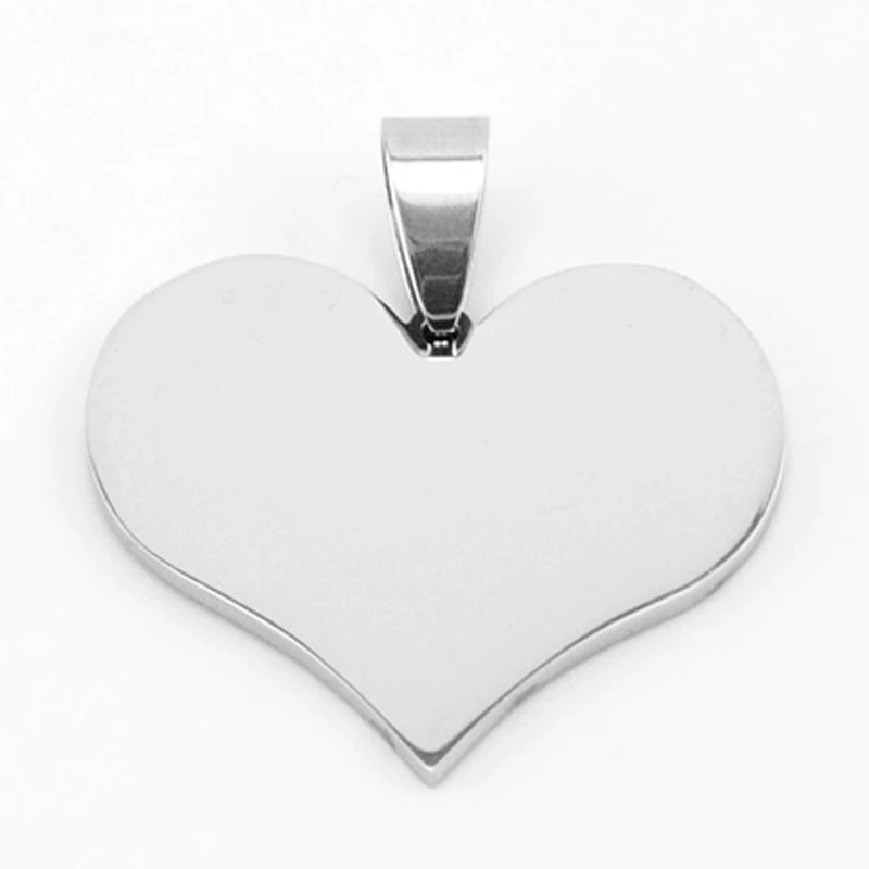

100pcs poker cards hearts Pendants for men women burnish double polished stainless steel diy Necklace&Pendants wholesale