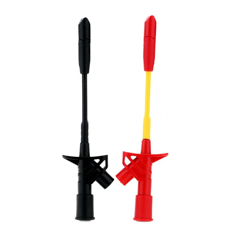 New Piercing Test Needle Hook Lips Multimeter Testing Probe 4mm Socket Red + Black For Test Tool