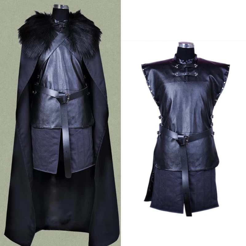 

Game of Thrones Jon Snow Cosplay Fancy Costume Men Fur Cloak Jacket Coats Outfits Robe 2017 snow costume men adult