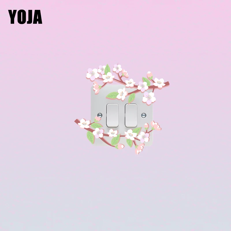 

YOJA Beautiful Design Cute Lovely Smart Flower PVC Cartoon Switch Sticker Room Decor Wall Decal 15SS0245