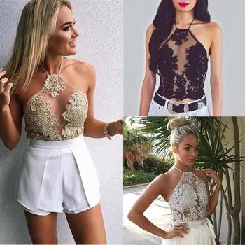 

2017 Summer Women Sexy Chiffon Lace Sleeveless Shirt Stitching T-shirt Casual Tops Trending Ladies Blusas Top Hot Sale