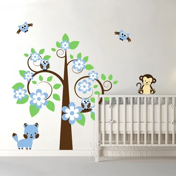 

Big Flower Tree Monkey Owl Cat Vinyl Wall Sticker Mural Decal Wallpaper DIY Baby Kids Room Nursery Home Decoration 160x175cm NEW