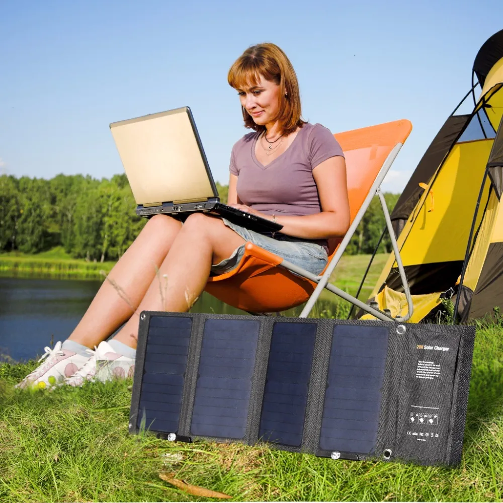 SUAOKI солнечная панель Складная 28 Вт зарядка от солнечной энергии QC 3,0 Быстрая зарядка 3 USB 3.1A выходной порт портативный 4 панели солнечных батарей s для iPhone iPad