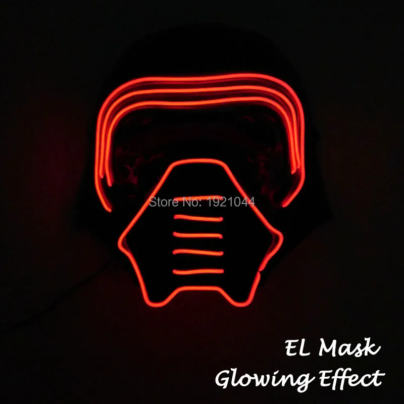

10 Lighting Colors Choice Flashing Star Wars Mask EL Wire Mask Clod Light Party Mask for Prom Cosplay Decoration
