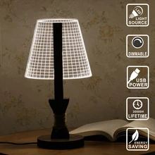 Декоративная лампа, деревянная светодиодная лампа, деревянный свет, акриловая 3D лампа, иллюзия, светодиодная современная настольная лампа, Micro USB, ночник, IY804004