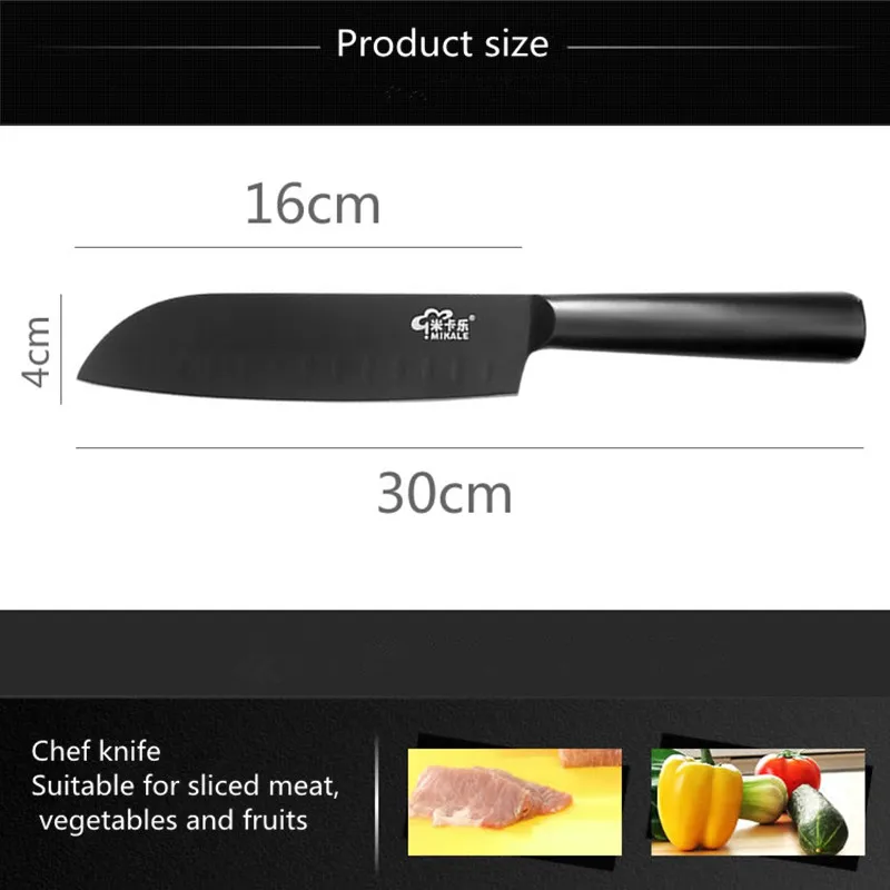 MIKALA, европейский стиль, высокое качество, бытовой многофункциональный нож для нарезки сантоку, нож шеф-повара, антипригарный нож для резки фруктов