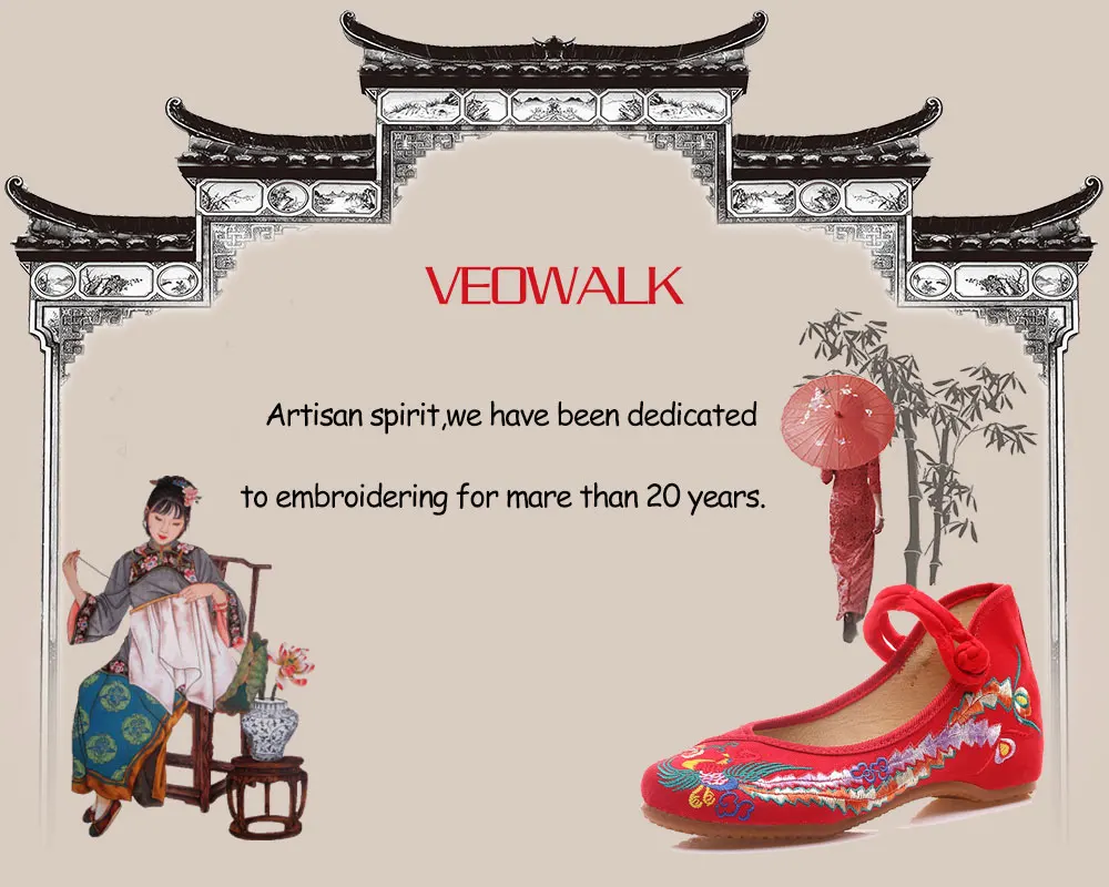 Veowalk/Женская хлопковая ткань с вышивкой; Hanfu; обувь на платформе с ремешком на лодыжке; винтажная Женская Удобная обувь; танцевальные балетки на плоской подошве