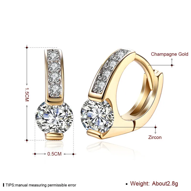 Zircon Gold Great Wall Pattern Clip Earring  (5)