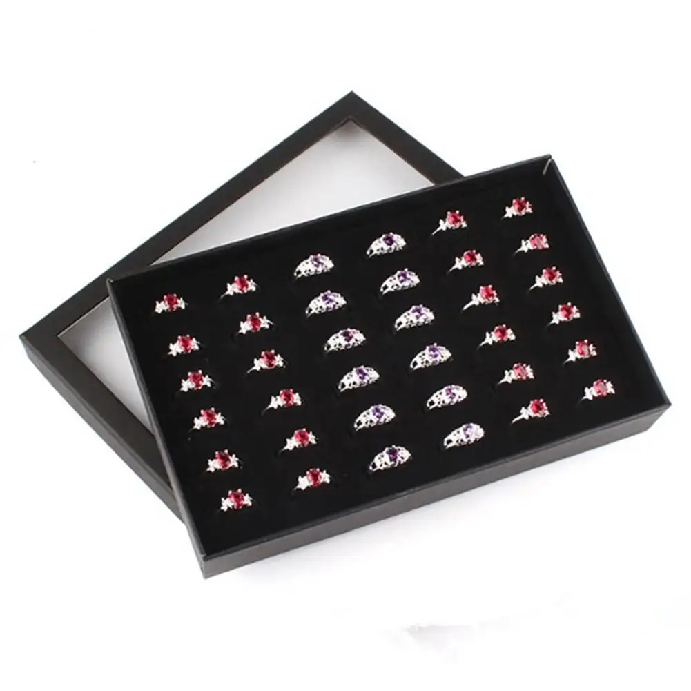 

Jewelry Ring Earring Insert Display Fashion Transparent 36 Slots Ring Display Holder Earring Jewelry Storage Box Organizer