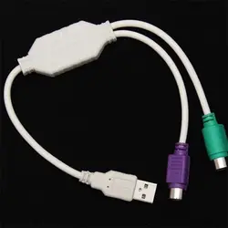 USB штекерным PS2 Женский Кабель-адаптер конвертер для клавиатуры к Мышь Plug and Play Поддержка два PS2 клавиатуры или два PS2 Мышь