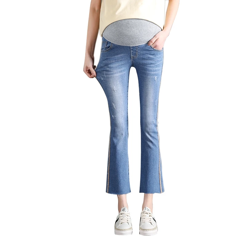 2019 весенне-летние джинсы для беременных женщин девять точек трубы Брюки
