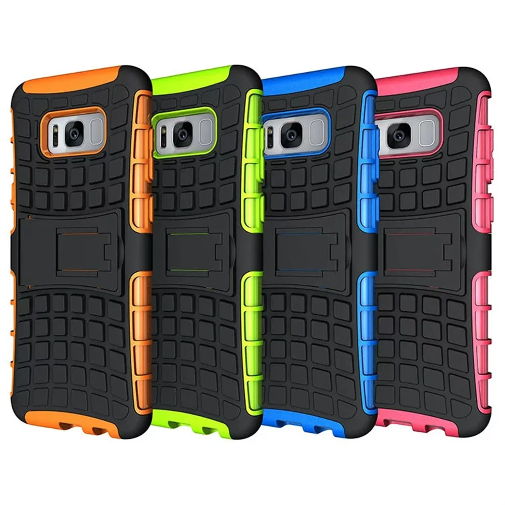 Hybrid Heavy Duty Armor Case For Samsung Galaxy S8 Fundas With Stand TPU&PC Cover For Samsung