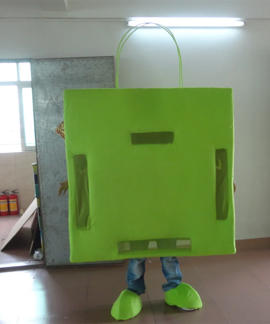 Alle groene boodschappentas mascotte kostuum voor volwassenen Vakantie speciale kleding Alle groene boodschappentas mascotte kostuum voor volwassenen Vakantie speciale kleding