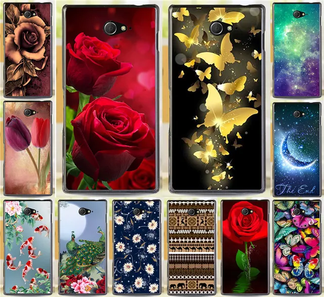 Best Price Free Shipping Cases For Sony Xperia M2 S50h Dual D2302 D2305 D2303 D2306 Colorful Flower Rose Butterly Phone Case Cover Shell