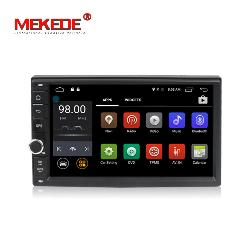 Perfect Android 7.1 HD 1024*600 screen Quad core 2G RAM 2 DIN universal car radio gps with wifi gps car stereo 4G LTE free shipping+map 1