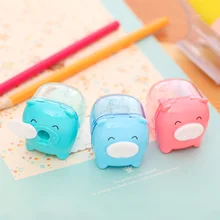 Цельнокроеное платье Красочные прозрачный мультфильм свинья точилка для детей студентов карандаши режущие инструменты 3 цвета 37x21x21 мм гастроном 0557