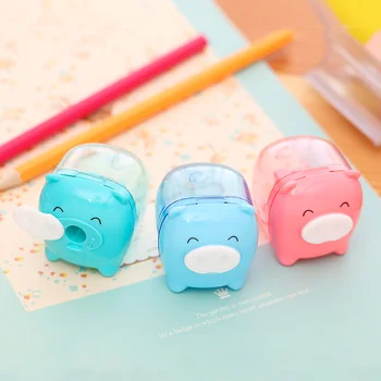 

Colorful Transparent Cartoon Pig Pencil Sharpener Kids Students Pencil Cutter Cutting Tools Pencil Knife School Supplies 0557