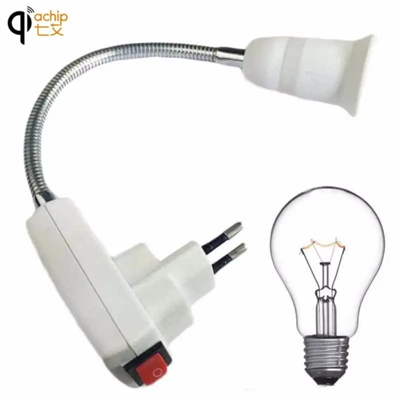 

QIACHIP LED Light Switch LED Flexible Light Bulb Lamp Holder Extension Adapter Converter Screw Socket Popular Wall Switch