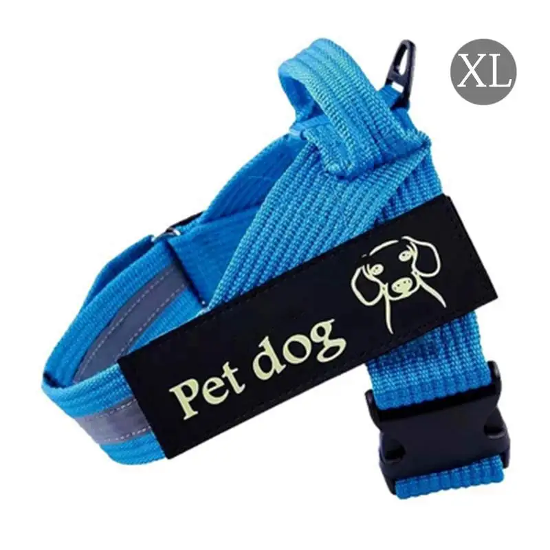 Собачий нагрудный поводок, средний, износостойкий нейлоновый плетеный поводок со светоотражающими лямками для маленьких средних и больших собак - Цвет: Blue