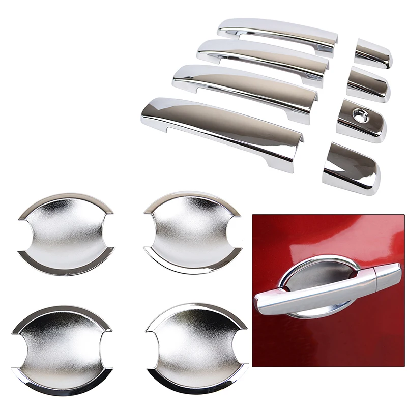 FIT FOR NISSAN QASHQAI DUALIS 2007 2013 CHROME DOOR HANDLE + DOOR BOWL