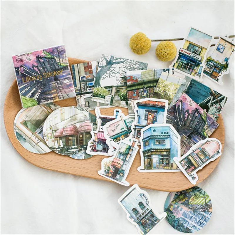 

45 Pcs/lot Tourist building landscape Mini Paper Sticker Decoration Diy Ablum Diary Scrapbooking Label Sticker Kawaii Stationery