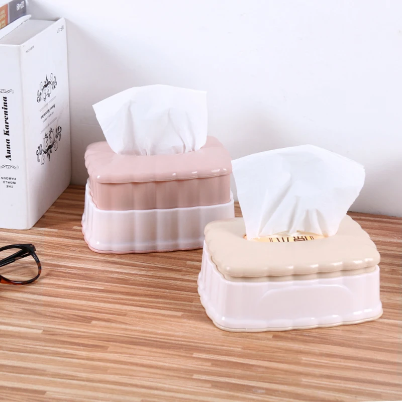 

4 Colors Plastic Tissue Box Creative Lifted Tissue Paper Napkin Dispenser Table Tissue Storage Holder Case Desktop Accessories
