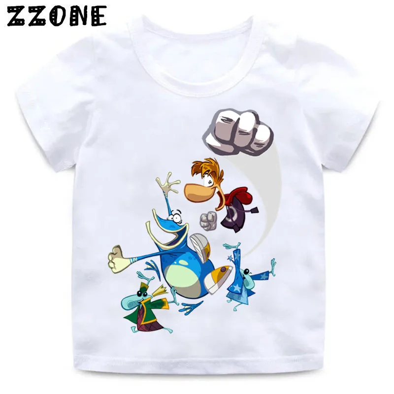 Футболка с принтом Rayman Legends adventures для мальчиков и девочек Забавная детская одежда