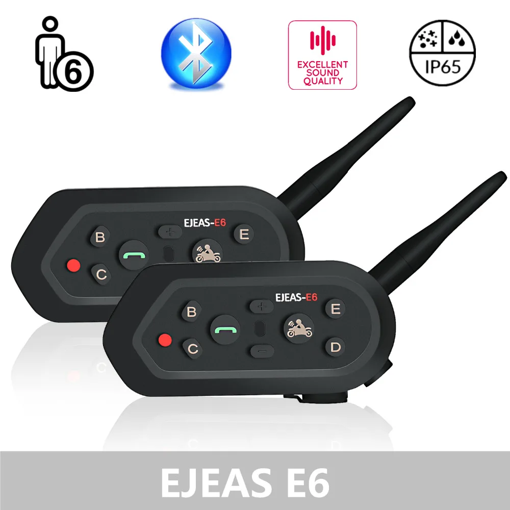 Пара EJEAS E6 мотоциклетный коммуникатор VOX Bluetooth Интерком мотоциклетная гарнитура