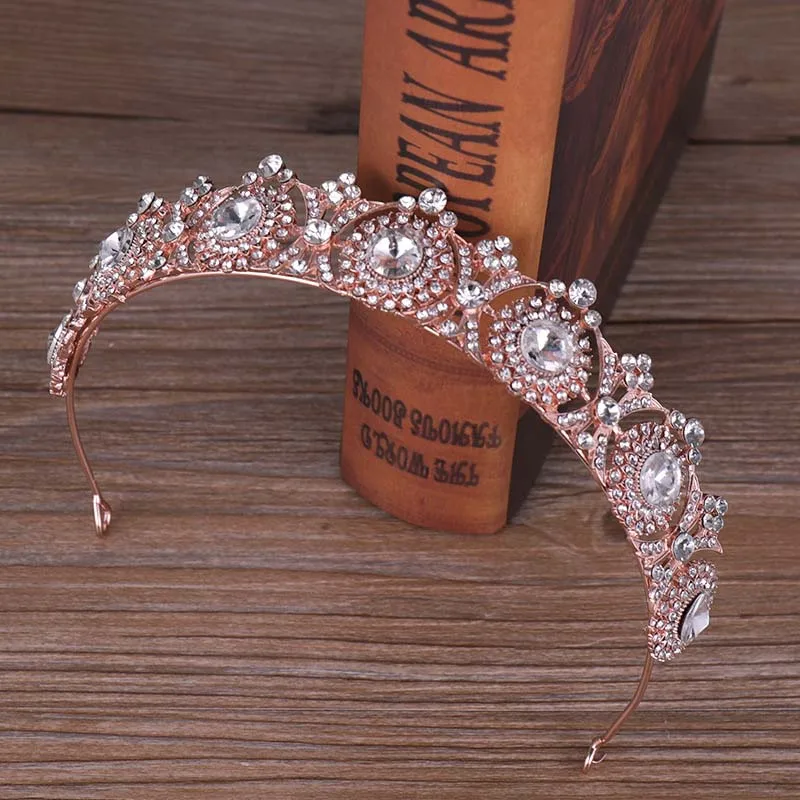 Luxurious Silver Metal Crown Tiaras Bridal Wedding Hair Accessories