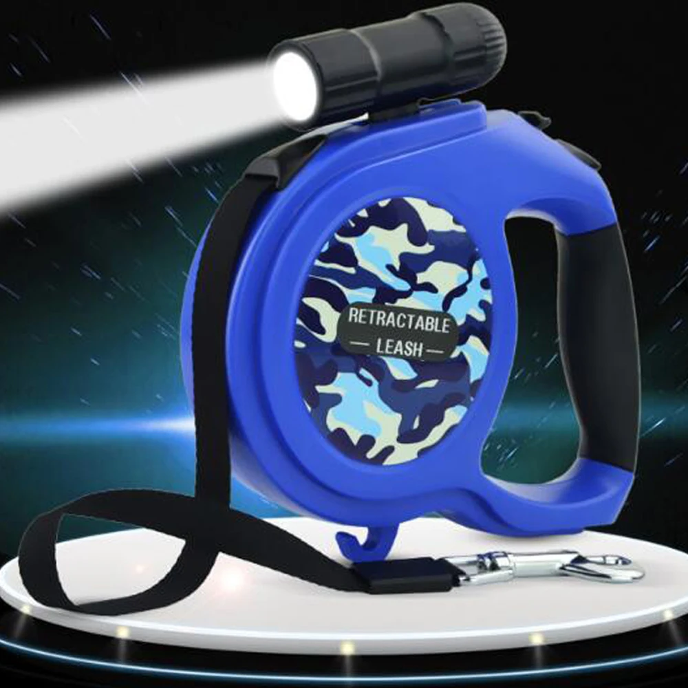 8M Pet Retractable Dog Leash Flashlight Automatic Extendable Big Dog