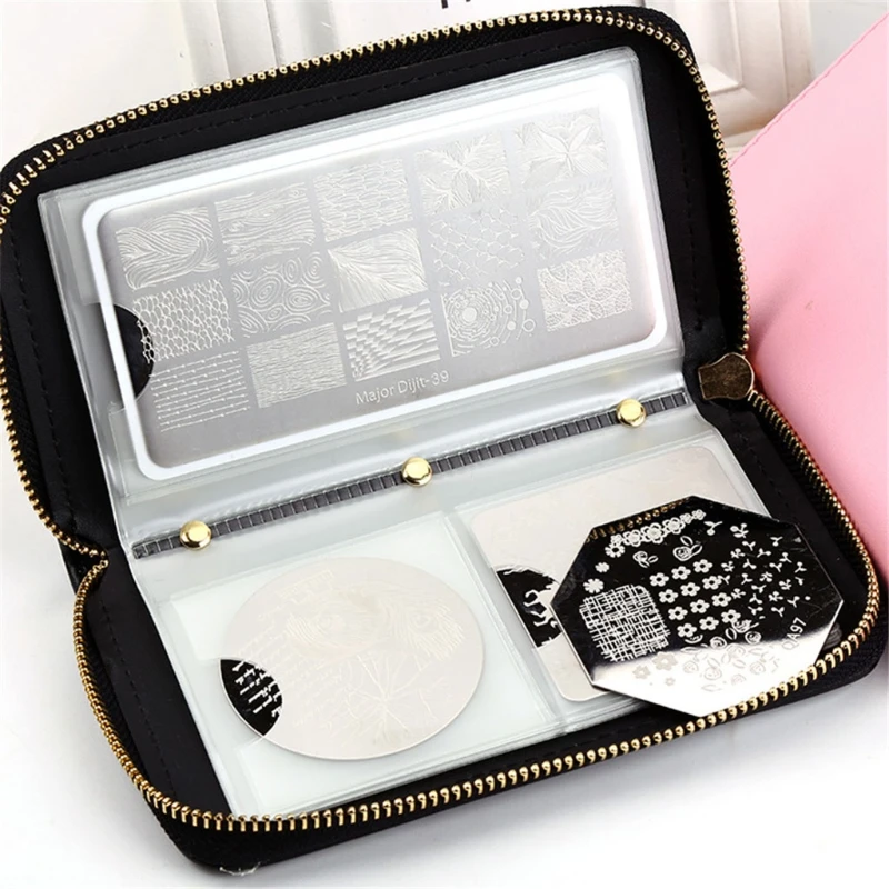 New Portable 24 Slots Holder Case Nail Stamp Image Plate Organizer Manicure Tool