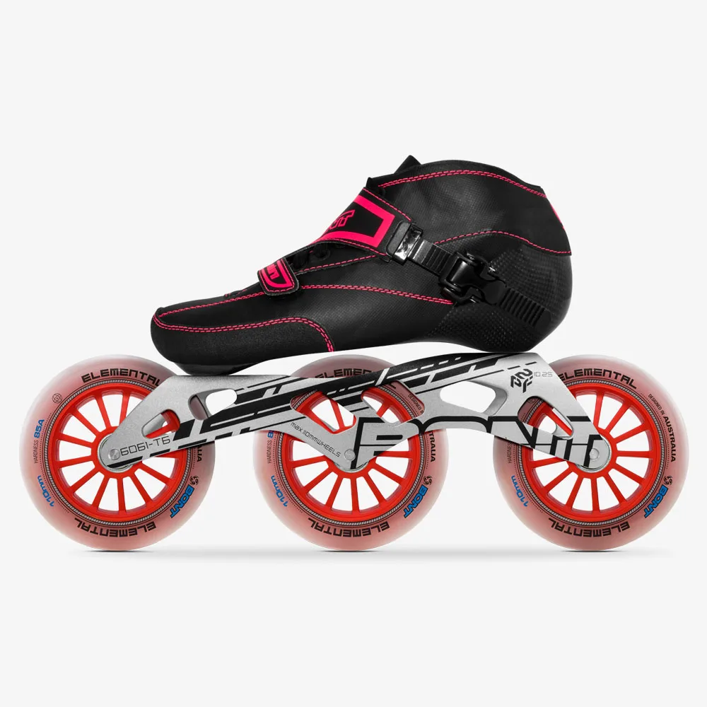 100% الأصلي بونت إندورو سرعة حذاء تزلج بعجلات حجم 29-40 Heatmoldable الكربون الألياف إطار 3*110 مللي متر عنصري عجلات سباق Patines