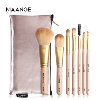 

MAANGE 7 Pcs Makeup Brushes set Professional with case Nude Makeup Tools Brush Eye Shadow Brush With Brush Bag Set 8W5
