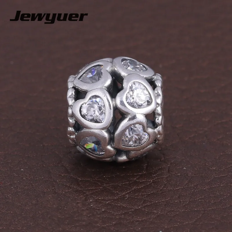

Valentine's Day gift Love All Arround charms 925 Sterling Silver jewelry hearts charm Fit bead Bracelet DIY fine jewelry BE209