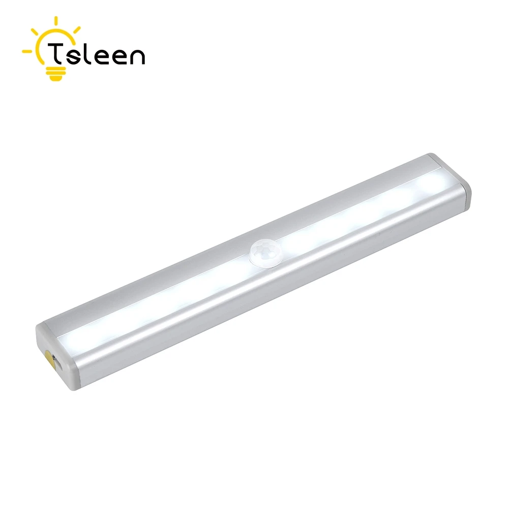 TSLEEN светодиодный ночной Светильник инфракрасный датчик движения из PIR USB 10 светодиодный s беспроводной светодиодный настенный светильник 4