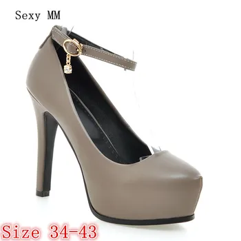 

Women High Heel Shoes Platform Pumps Woman Thin High Heels Party Wedding Shoes Ladies Kitten Heels Plus Size 34 - 40 41 42 43