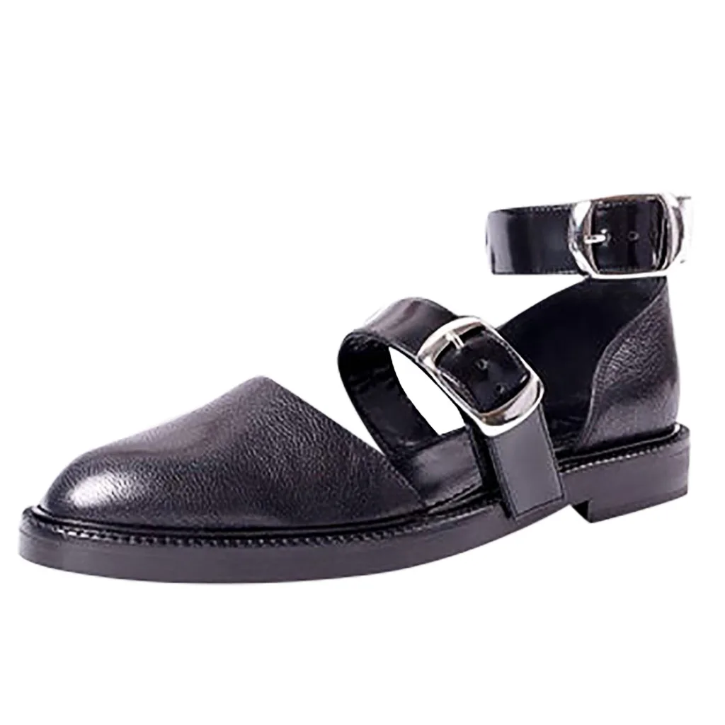

Summer Shoes Woman Buckle Strap Sandals Roman Casual Flat Sandals For Women 2019 Low-Heeled Gladiator Sandals Women 2019