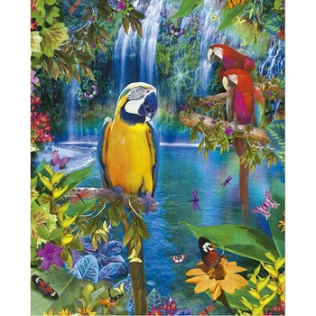 

Full Square/Round 5D DIY Diamond embroidery parrot in the forest Diamond Painting Cross Stitch Rhinestone Mosaic decor gift H110