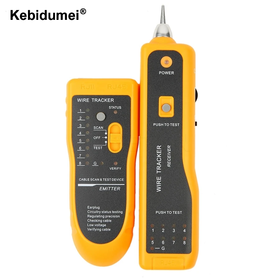 

Kebidumei LAN Network Cable Tester Cat5 Cat6 RJ45 UTP STP Line Finder Telephone Wire Tracker Tracer Diagnose Tone Tool Kit